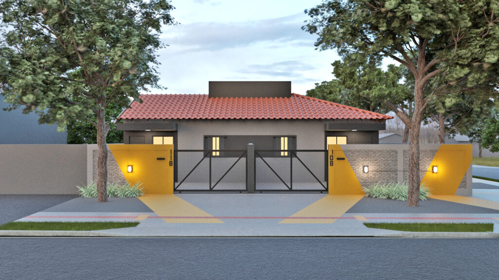 Frente casas esquina - Kitnet Dourados