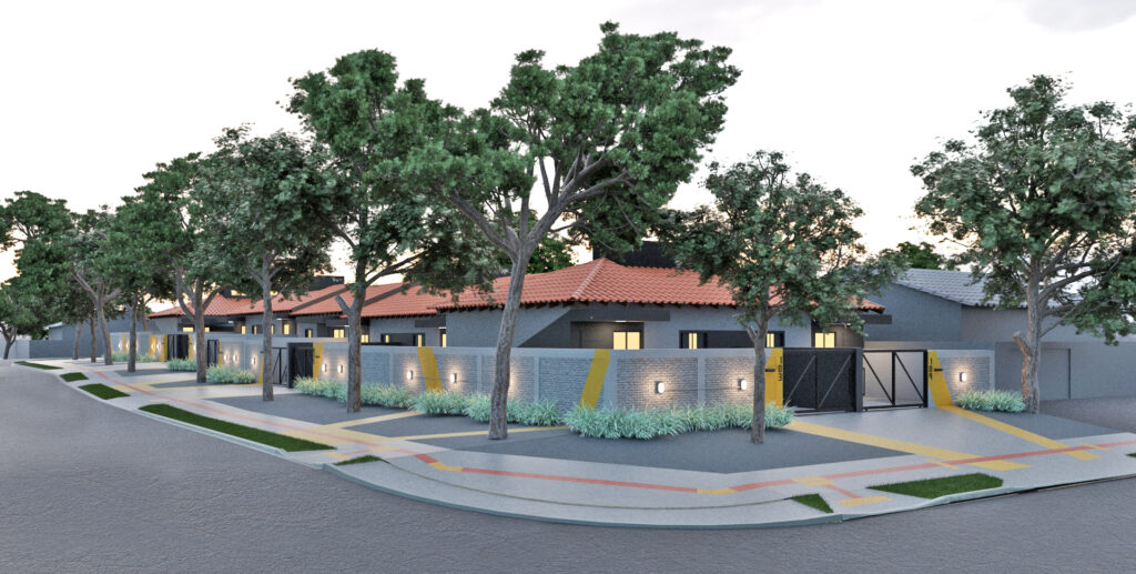 Perspectiva esquina - Kitnet Dourados