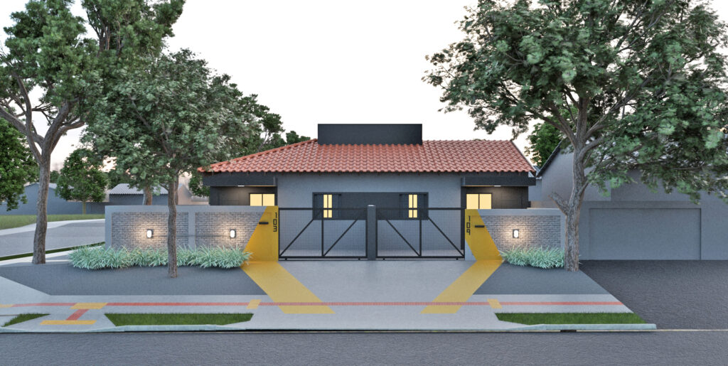 Frente casas esquina - Kitnet Dourados